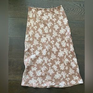 SATIN MIDI PATTERN SKIRT - UK SIZE 8